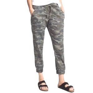 $138 CLOTH & STONE Camo Joggers Anthropologie Wmns Sz L Gray Green Lyocell Blend